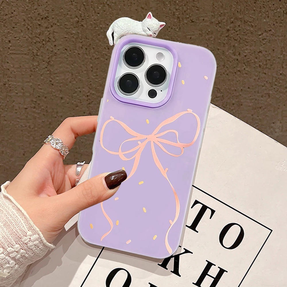 เคส + Hippers ริบบิ้นน่ารักความงาม Jelly สี 2 in 1 Vivo V21E V20 4G V27E S16E V27 V29E V40 V50 V50E 