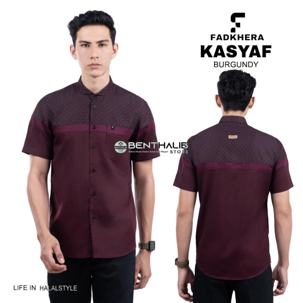 Fadkhera Kasyaf Short Modern Kemko Shirt for Adult Men, Short Sleeve Slimfit