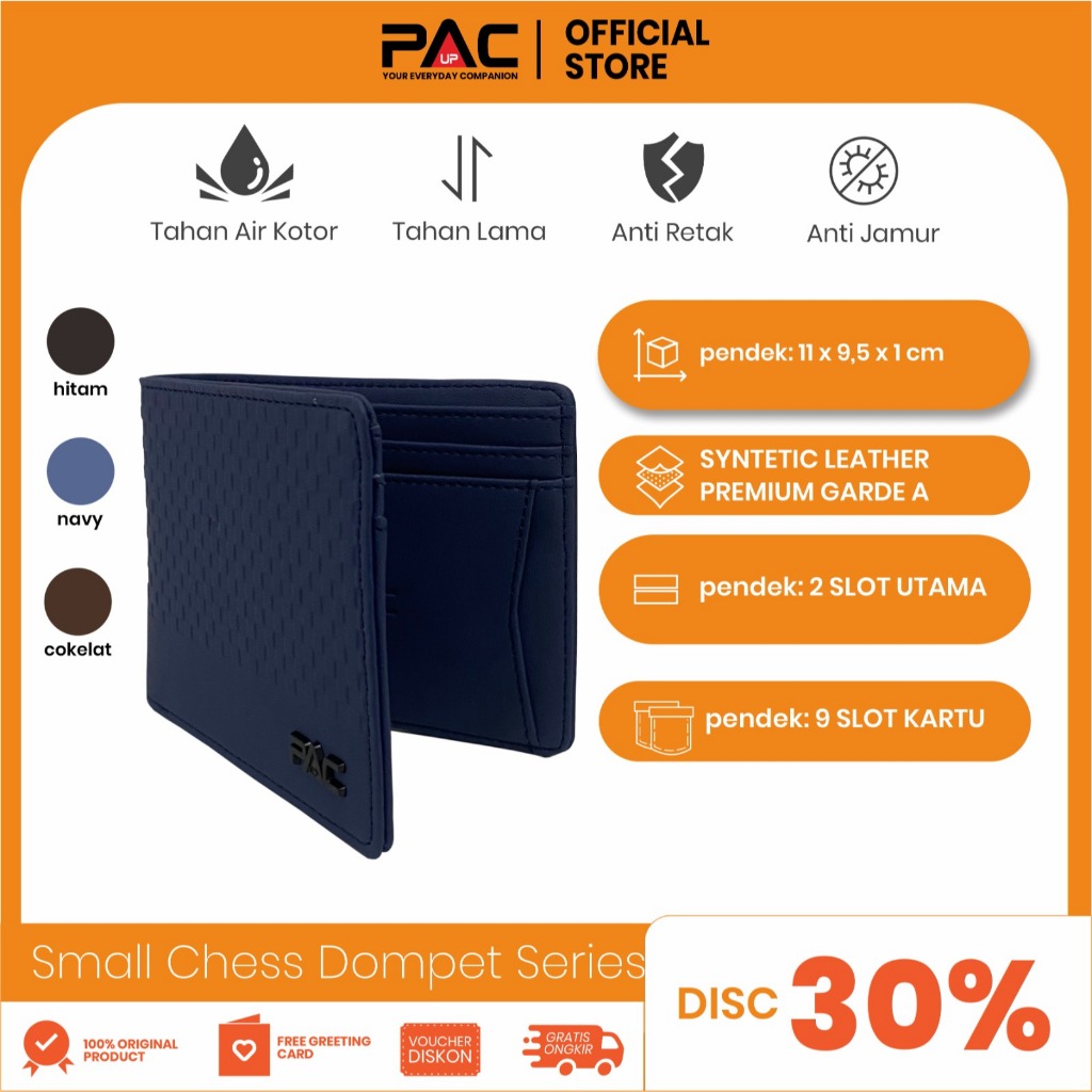 PAC UP SMALL CHESS Series Mens CHESS Pattern Bifold Wallet DP33130