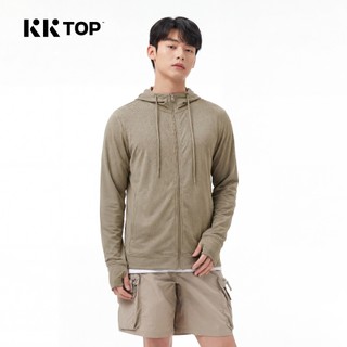 KKTOP - Jaket Airism Anti UV Pria Outdoor Sport UPF 50+ dengan Desain Hoodie dan Zip Depan (M010)