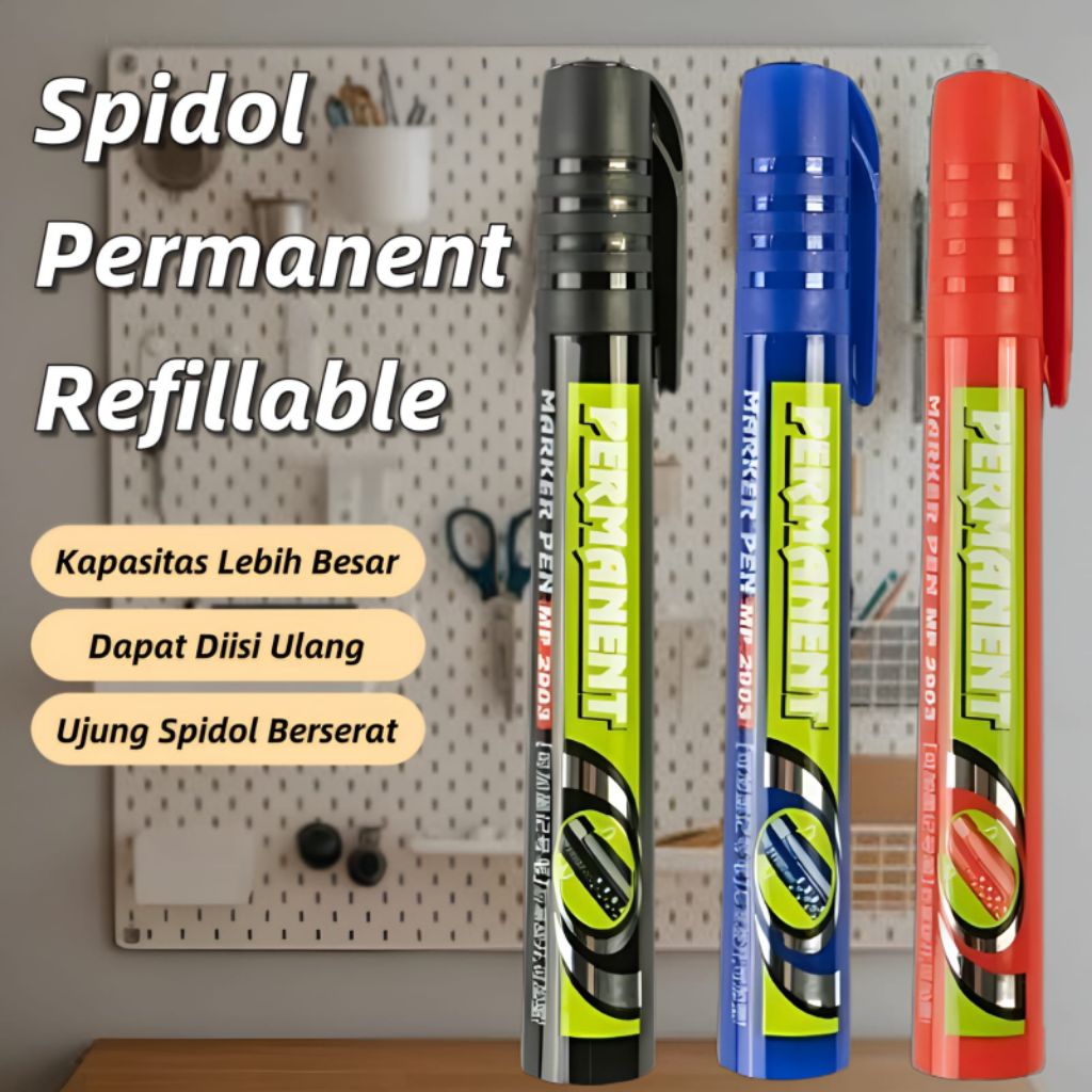 MERAH ปากกามาร์กเกอร์ถาวรกันน้ํา / ปากกามาร์กเกอร์แห้งเร็วสีดําสีน้ําเงินสีแดงหมึกมันไม่จางหาย•Jshop