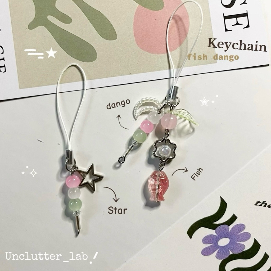 HP GANTUNGAN Dango Aesthetic Beaded Phone Keychain - Hanami Phone Strap Beaded