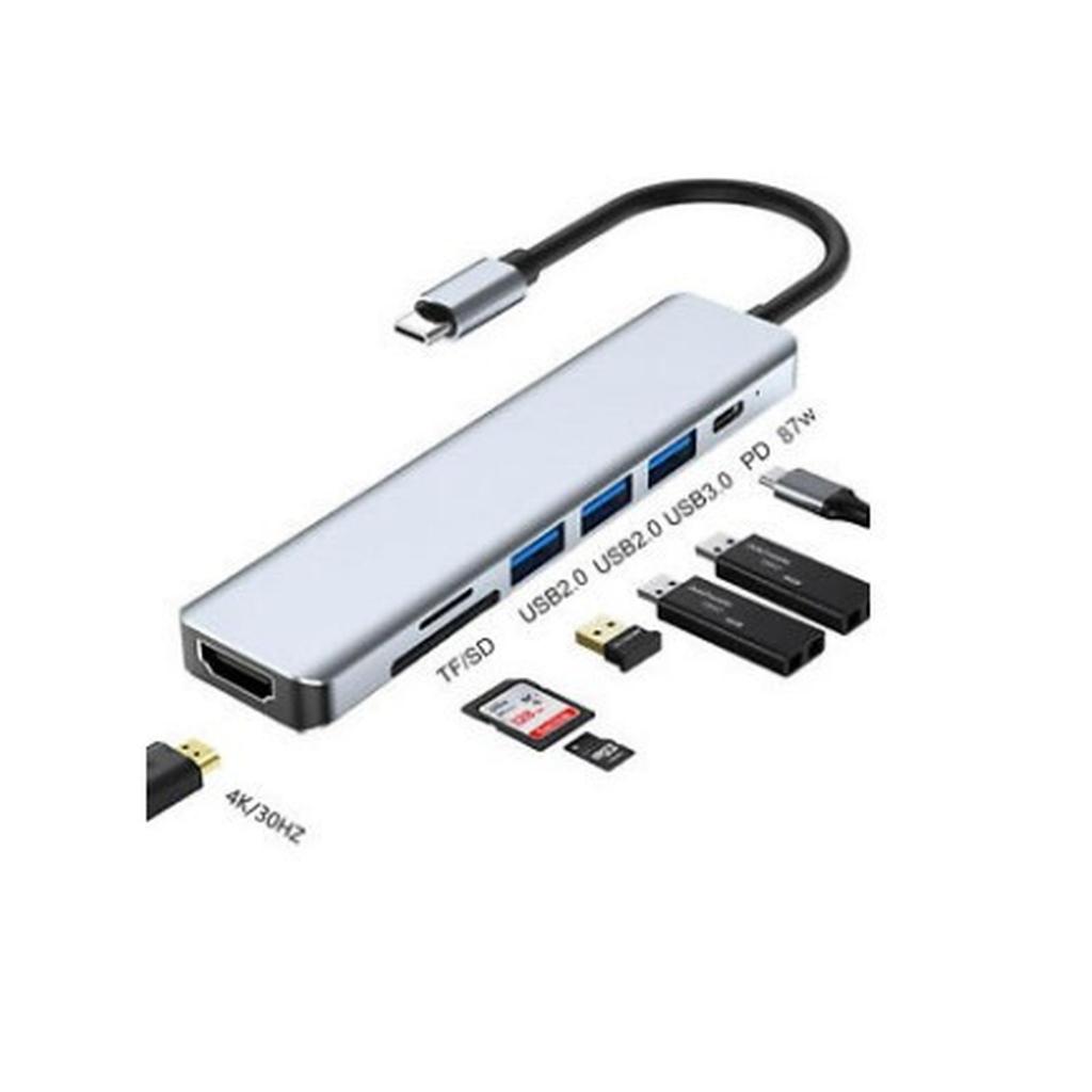 Type C Hub to HDMI USB 3.0 7 IN 1 HDTV 4K Type-C Hub 7 in 1 USB 3.0 PD Card Reader Plug & Play