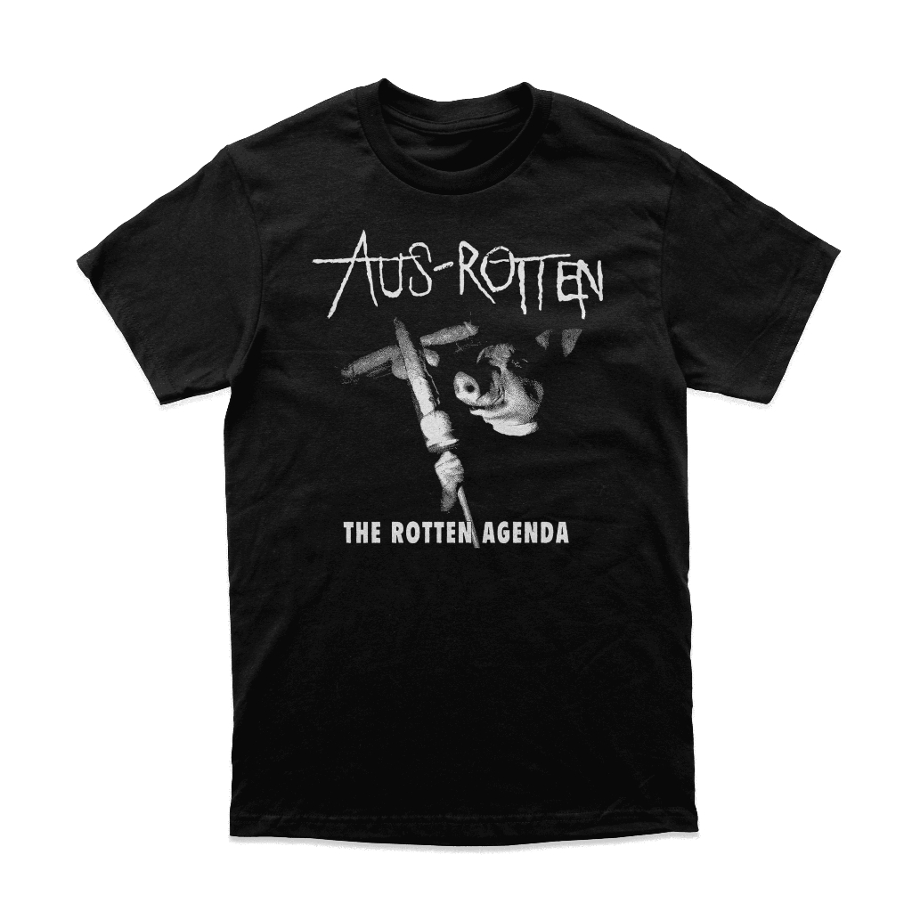 เสื้อยืด Band Crust Punk Aus-Rotten "The Rotten Agenda" สินค้าหนัก 16s