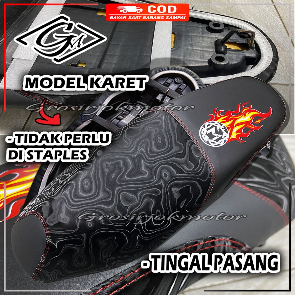 ผ้าคลุมเบาะมอเตอร์ไซค์/หนัง API VIETNAM STYLE / FIRE BALL Rubber Model Just Install Vario Beat Scoopy Aerox Pcx Nmax Adv Lexi Supra Blade Kharisma Xeon Mio ที่หุ้มเบาะมอเตอร์ไซค์