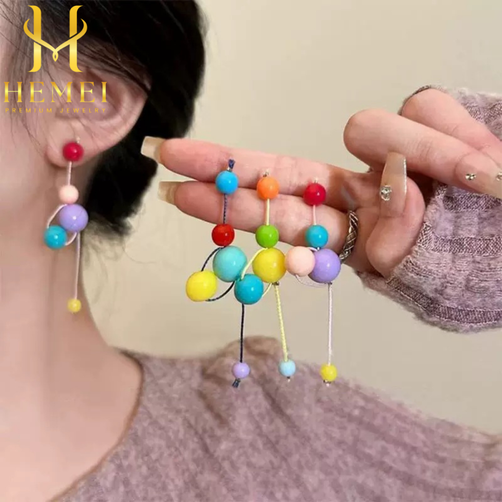 E07 EARRINGS COLORFUL BEAD EARRINGS FASHION EARRINGS UNIQUE EARRINGS
