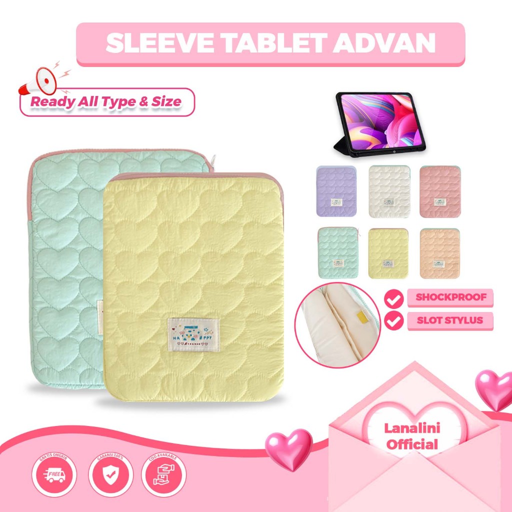 Puffy Love กรณีแท็บเล็ตกระเป๋า Advan Tab Sketas 3 2 1 A10 A8 Xtab VX W80 W90 W100 Tab 8001 Tab 8002 