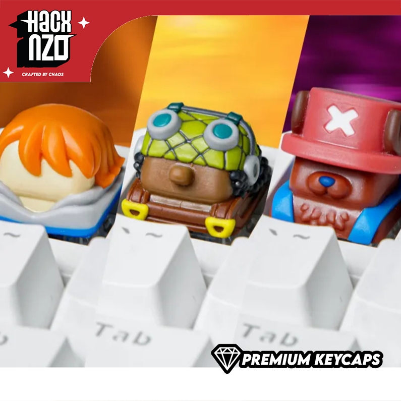 One Piece Nakamas Vol II Artisan Keycaps – Usopp, Nami, และ Chopper Custom Resin Keycaps