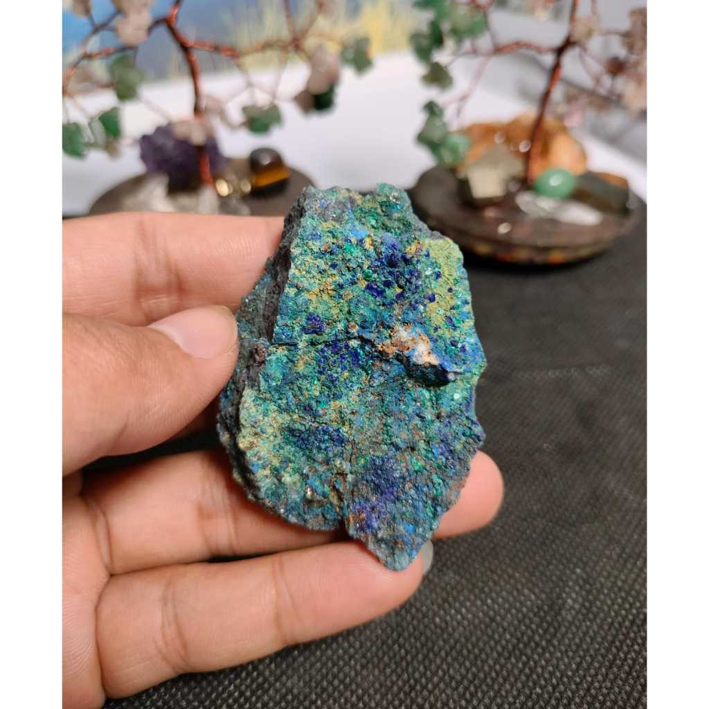 หิน Azurite Nusantara ธรรมชาติ (3)