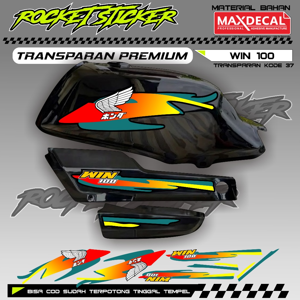 WIN Striping WIN สติกเกอร์ Variation WIN UV TRANSPARENT CODE 37 PREMIUM MAXDECAL MATERIAL