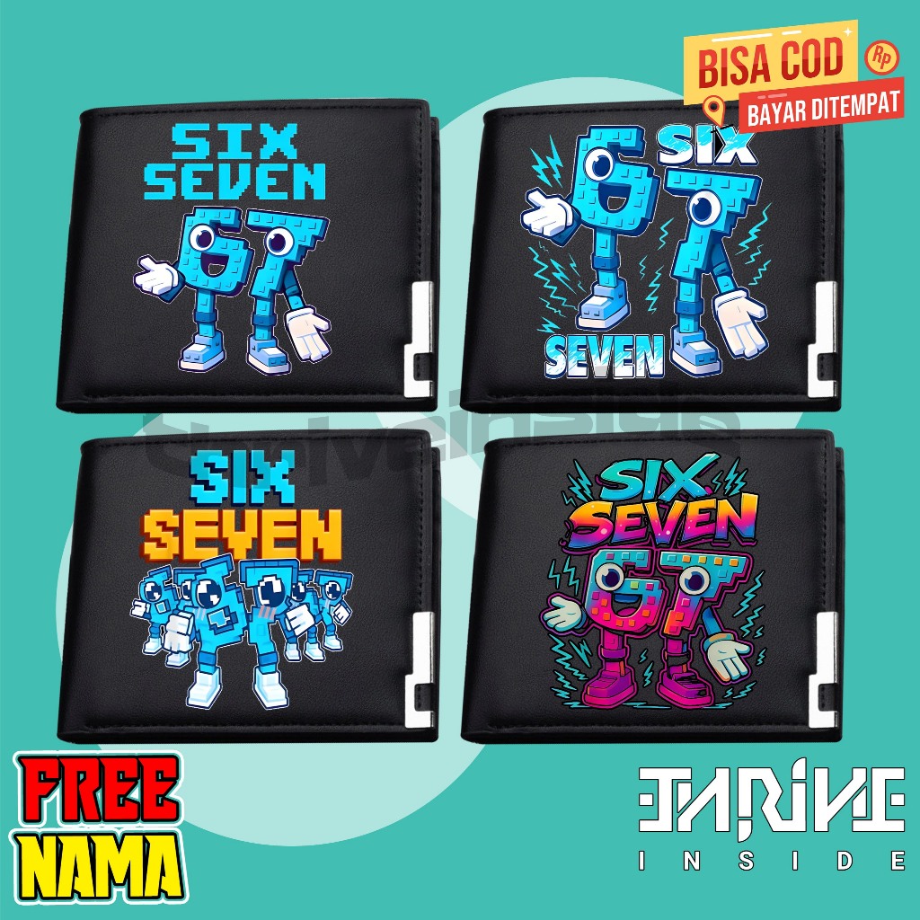 Six Seven Los 67 Brainrot Anomali กระเป๋าสตางค์แบบพับได้สําหรับเด็กชื่อฟรี / Roblox Six Seven Stealt
