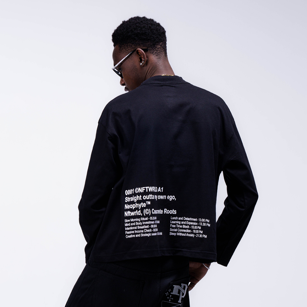 NFTWRLD - Longsleeves Boxy Roots สีดํา