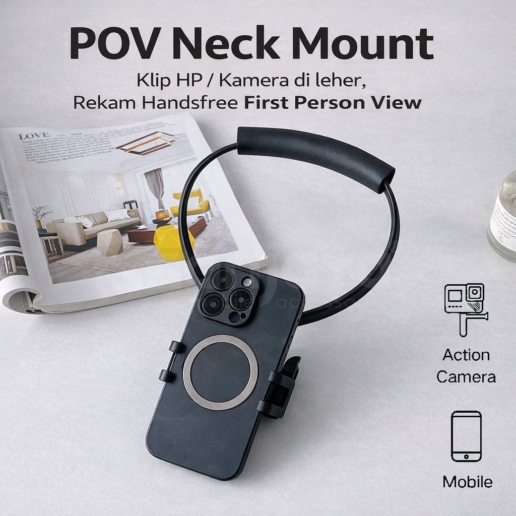 Neck Mount Holder Camera & HP Universal / First Person View / เหมาะสําหรับ Content Creator / Volg PO