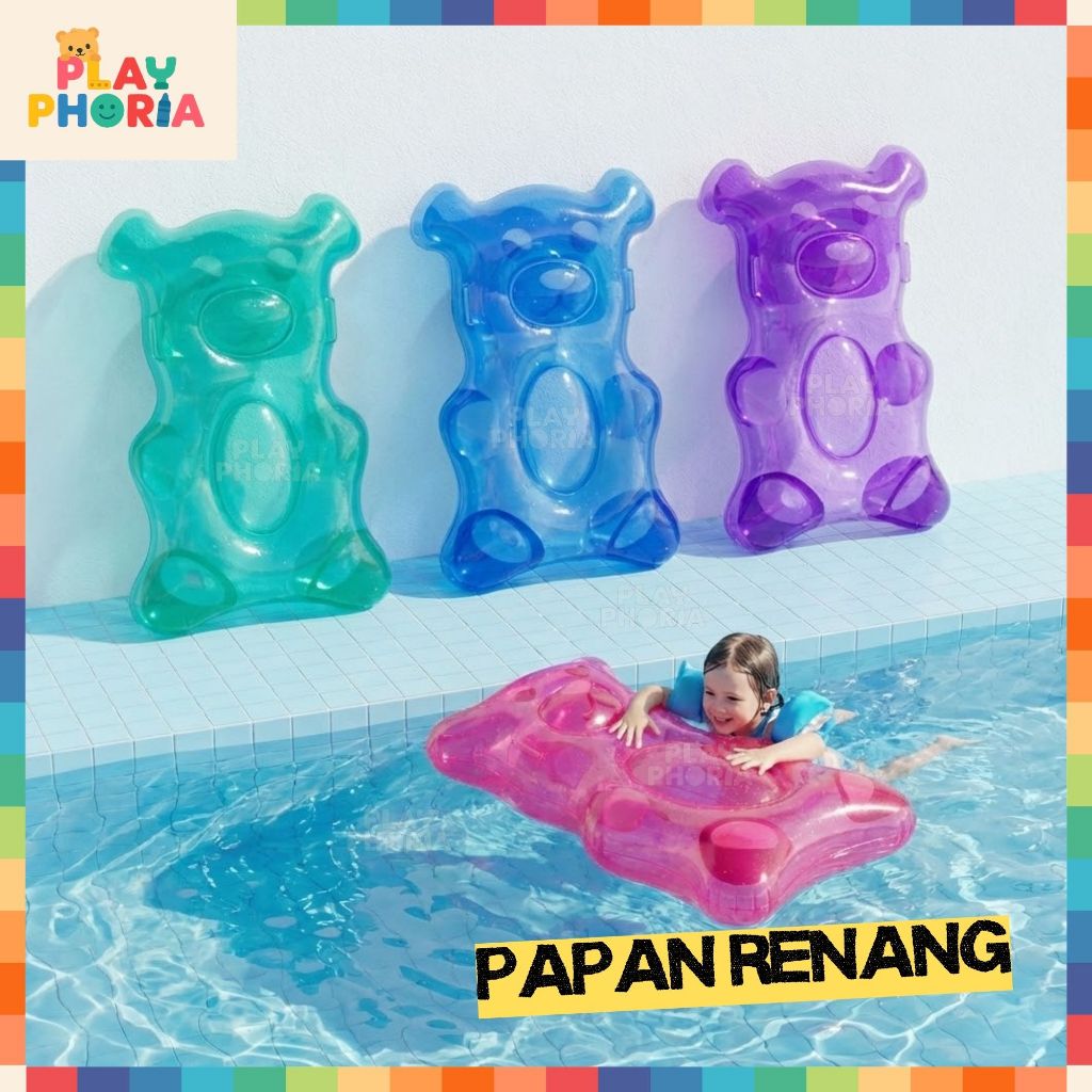 กระดานโต้คลื่น 3D สําหรับเด็กว่ายน้ําลอยหมีตัวอักษร Kick Board หมี PVC Training Board