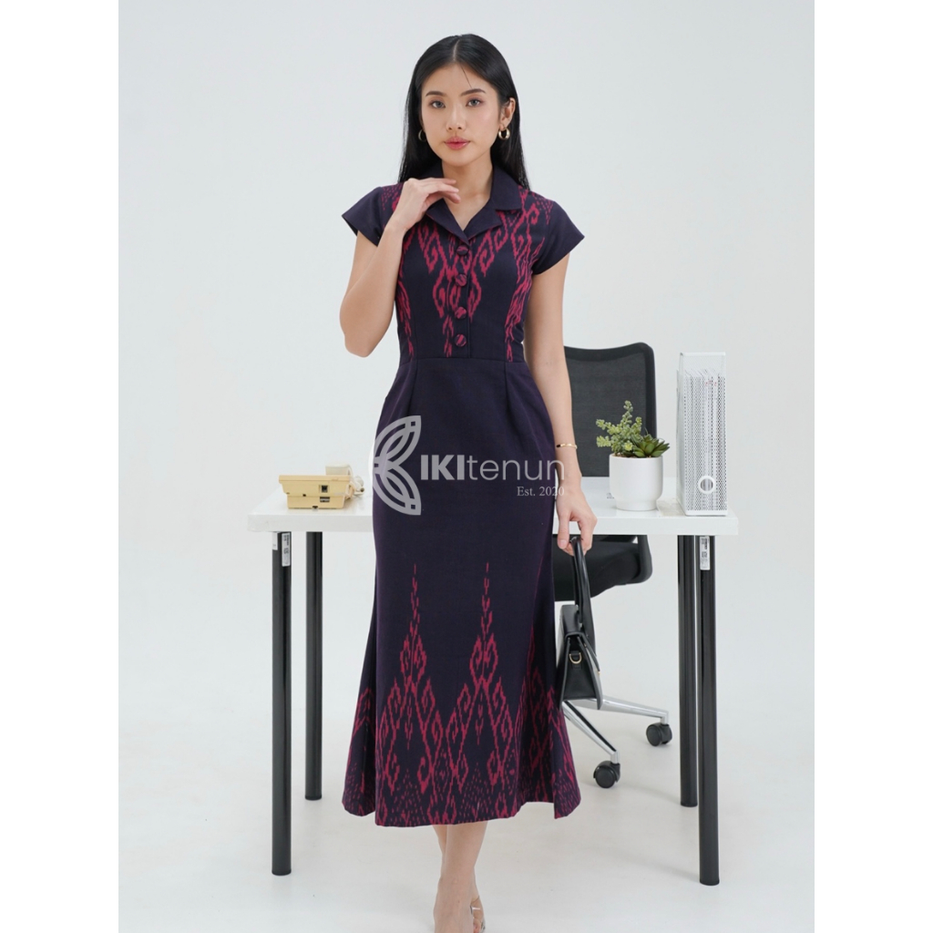 IKITENUN/ HAZEL DRESS VIOLET WOVEN COUPLE
