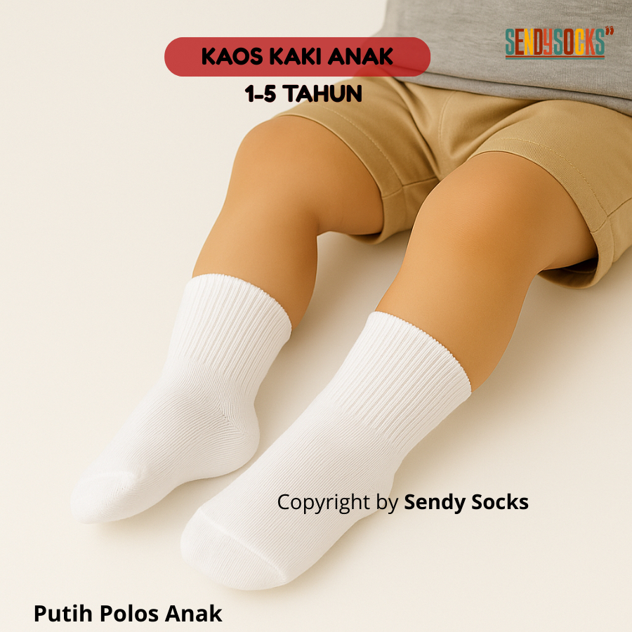 KATUN Oldschool Basic ถุงเท้าเด็ก สีขาวล้วน ยาว ผ้าฝ้ายหนา 1-5 ปี - ถุงเท้าส่ง