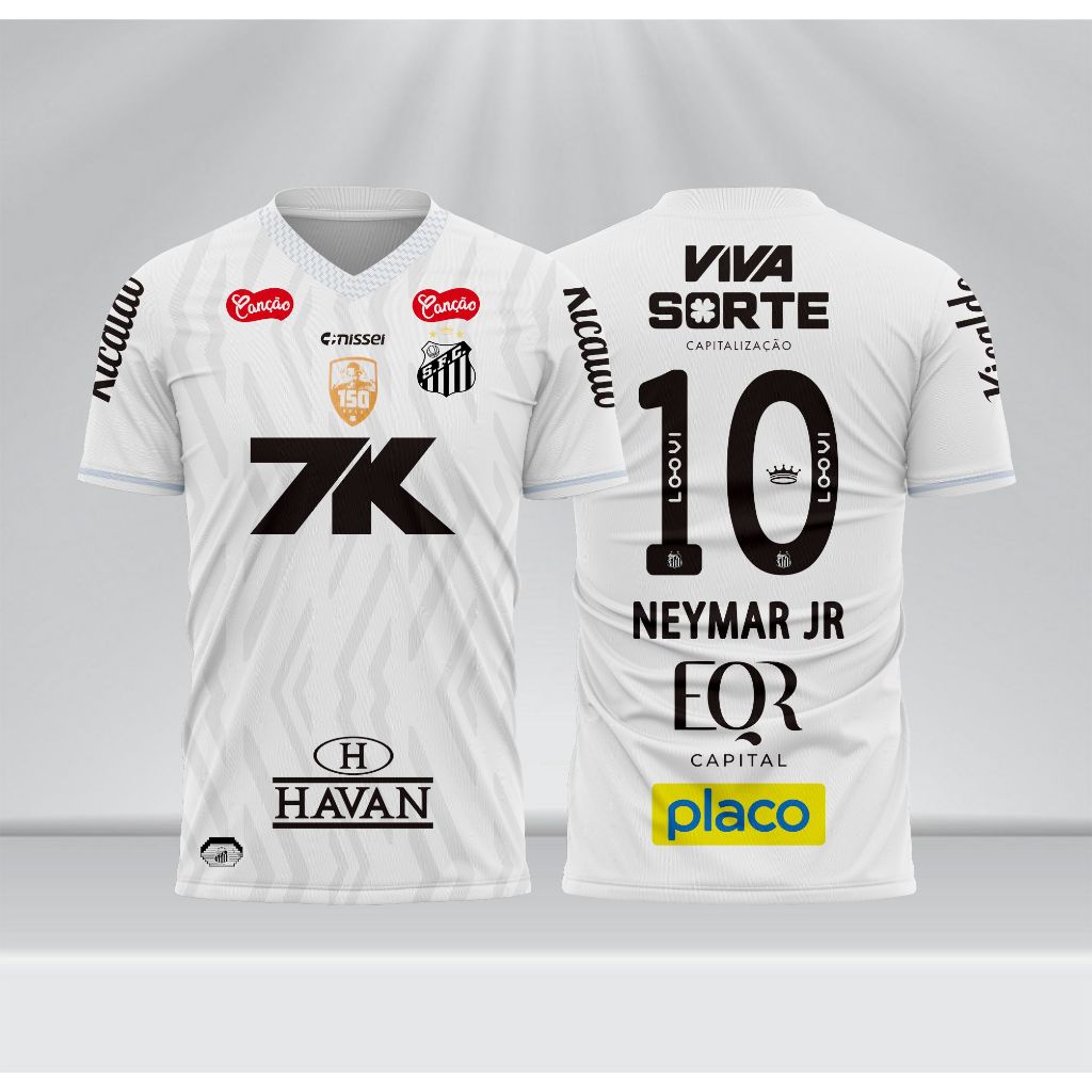 Santos Home Jersey 2025 2026 Neymar ล่าสุด Full Patch