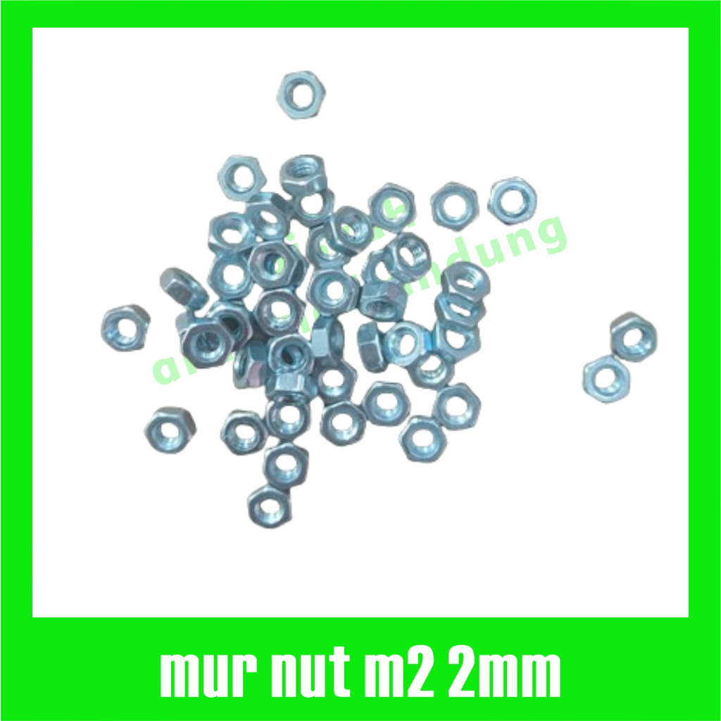 น็อต M2 เงิน MUR รู 2 มม. 2 มม. น็อตโลหะเหล็กหกเหลี่ยม 2 มม. น็อต m2