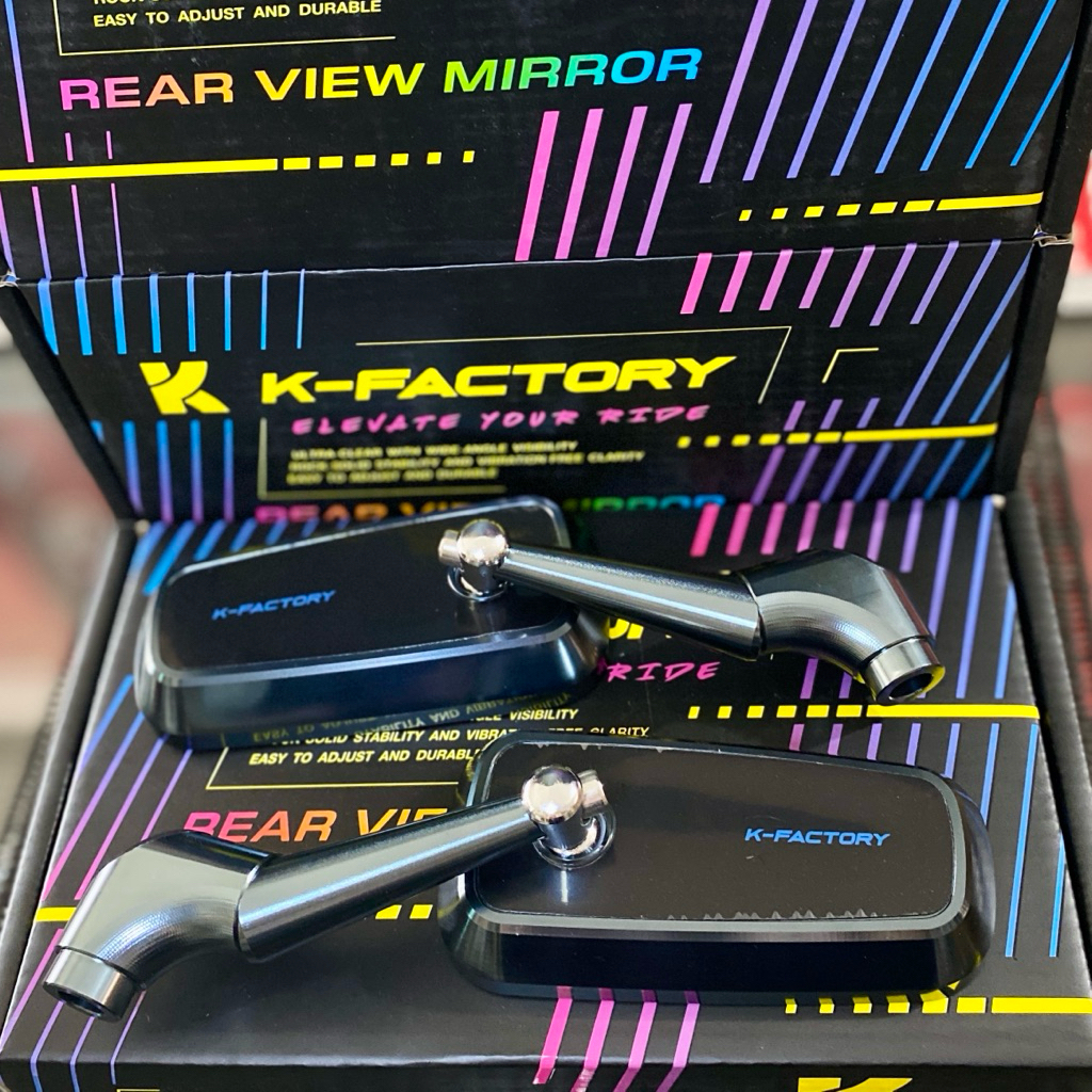 KFACTTORY TITANIUM COLOR SQUARE MIRROR MODEL H2C UNIVERSAL