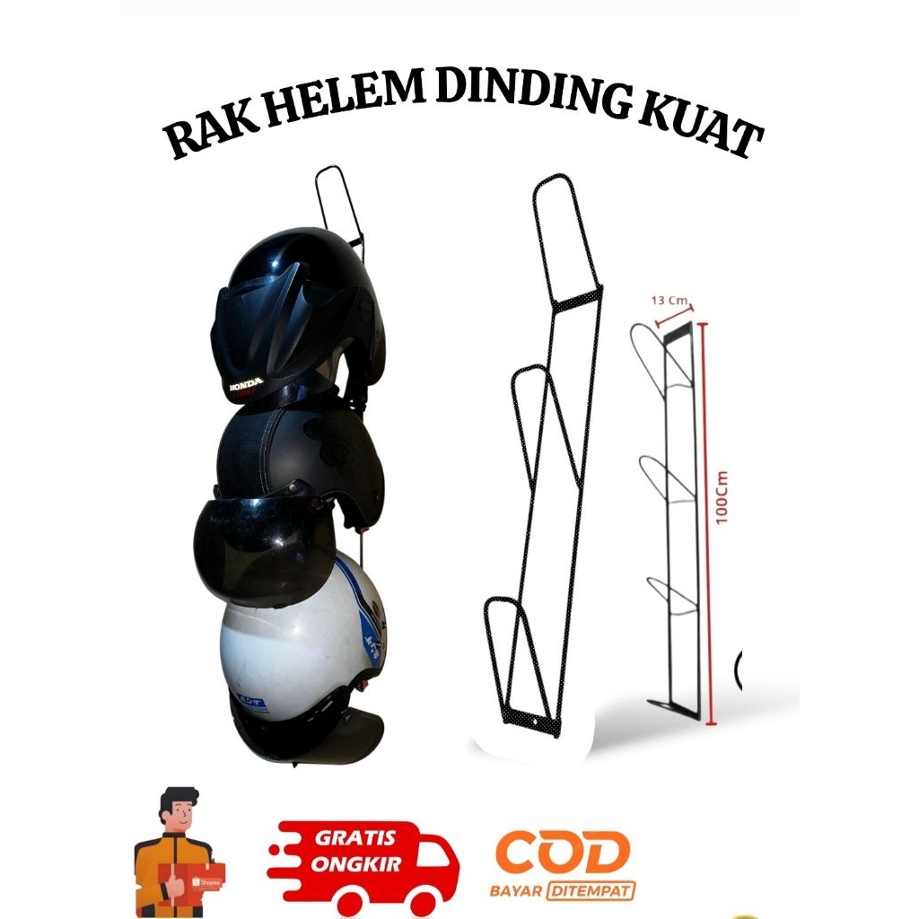 GANTUNGAN 8MM STRONG IRON WALL HELMET แร็คแขวน [HANGING RACK/MULTIFUNCTIONAL RACK/WALL RACK]