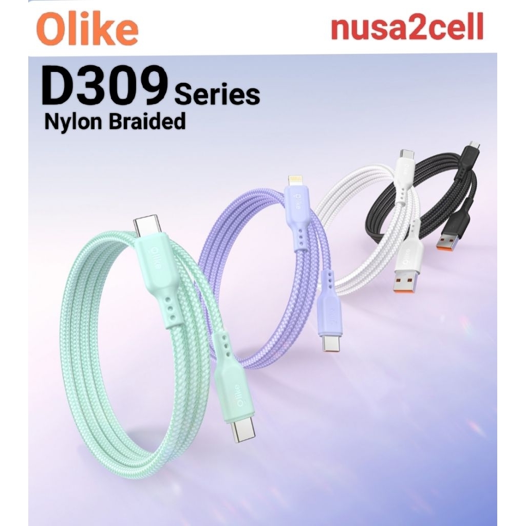 (PCS) OLIKE D309 Series Nylon Braided Fast Charging Data Cable D309BM / D309BC / D309BCC / D309BCL -