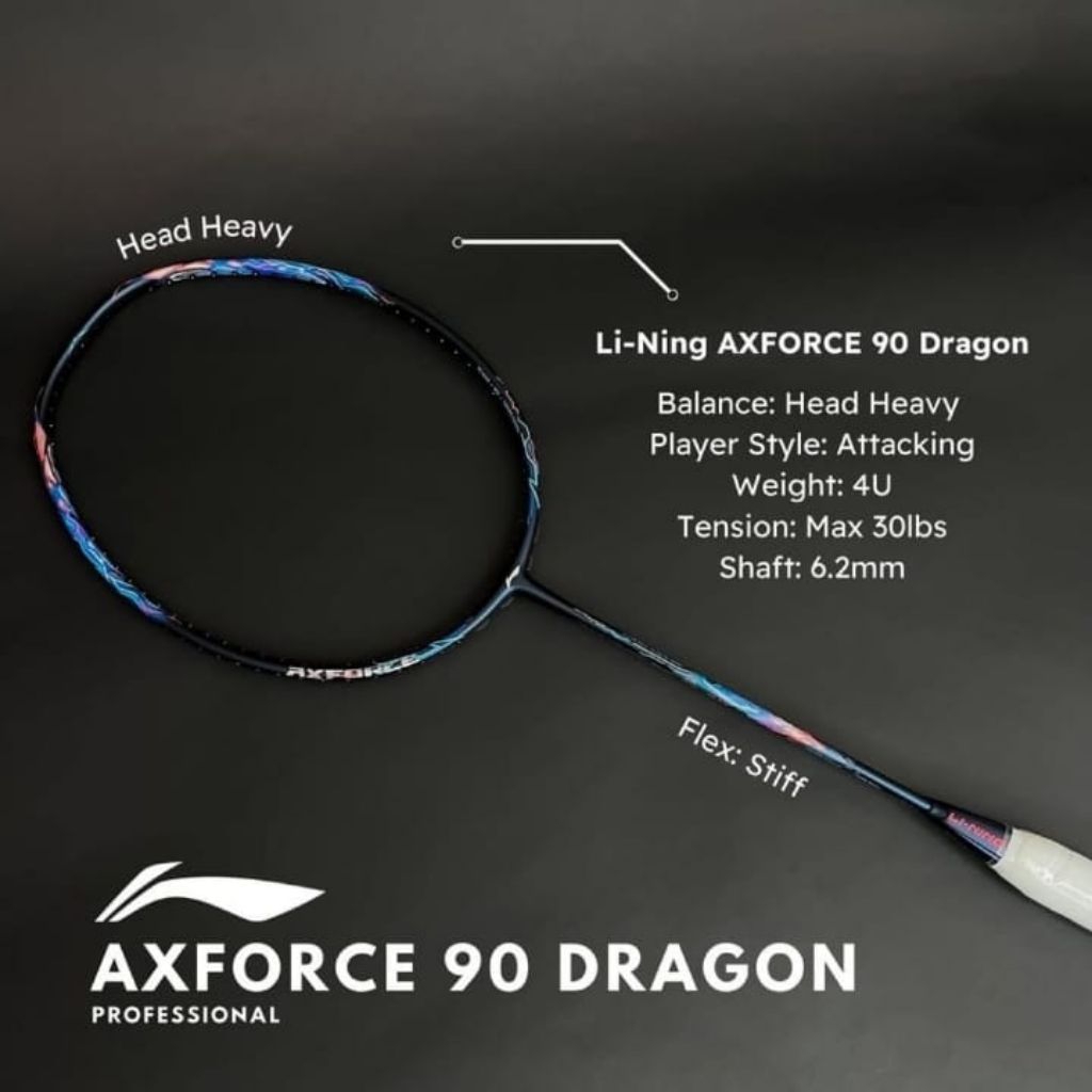 AXFORCE 90 TENSION 30 LBS BADMINTON CKET พร้อมใช้พร้อมกระเป๋า BONUS และการรับประกัน