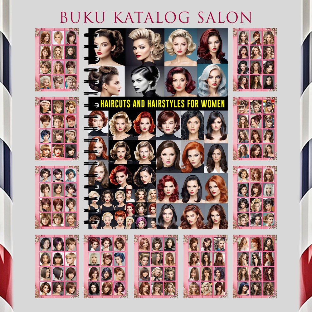 รุ่นผมผู้หญิงแคตตาล็อก หนังสือ - 16 หน้าสมบูรณ์และดีที่สุดที่สุด - หนังสือแบบต้องทําซาลอน - WHH