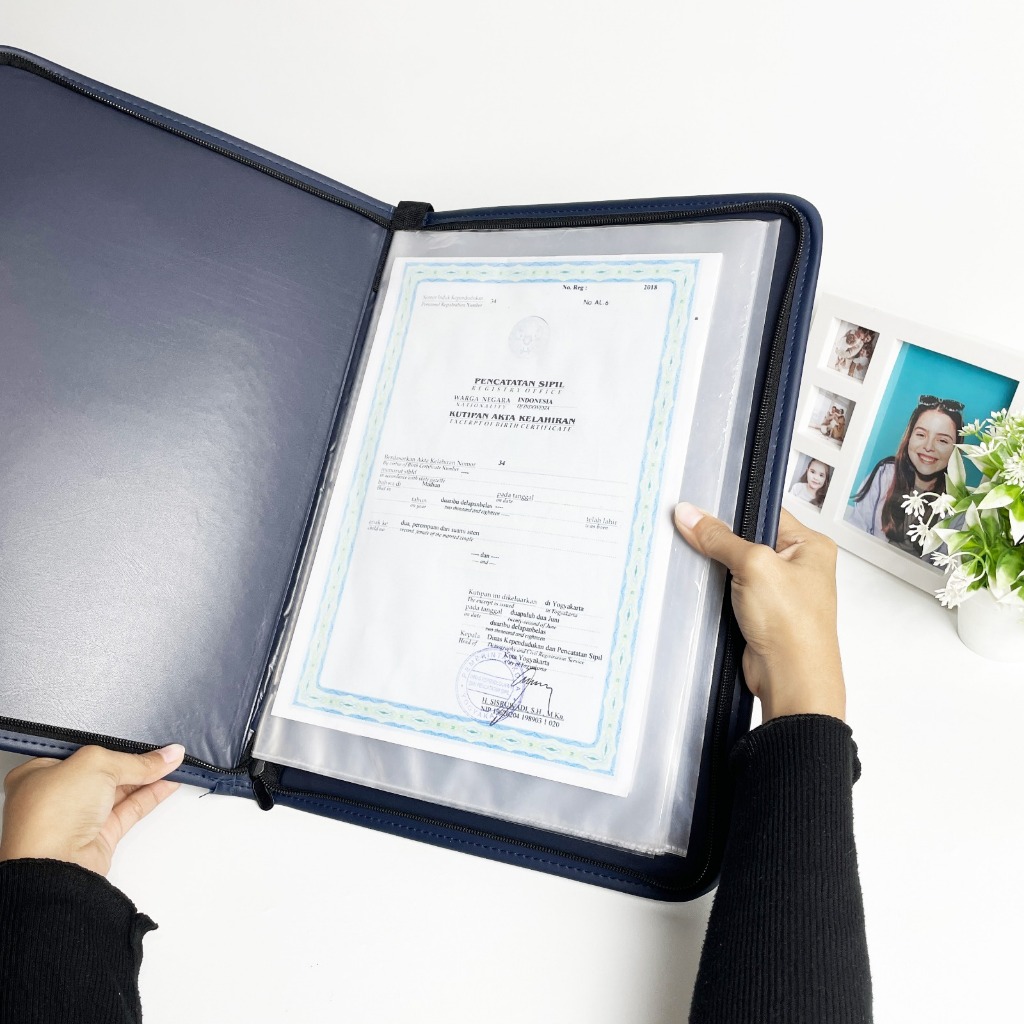 Topla Document Keeper Clear Holder ZIPPER / Document Folder Album File With ZIPPER Office Neat Paper