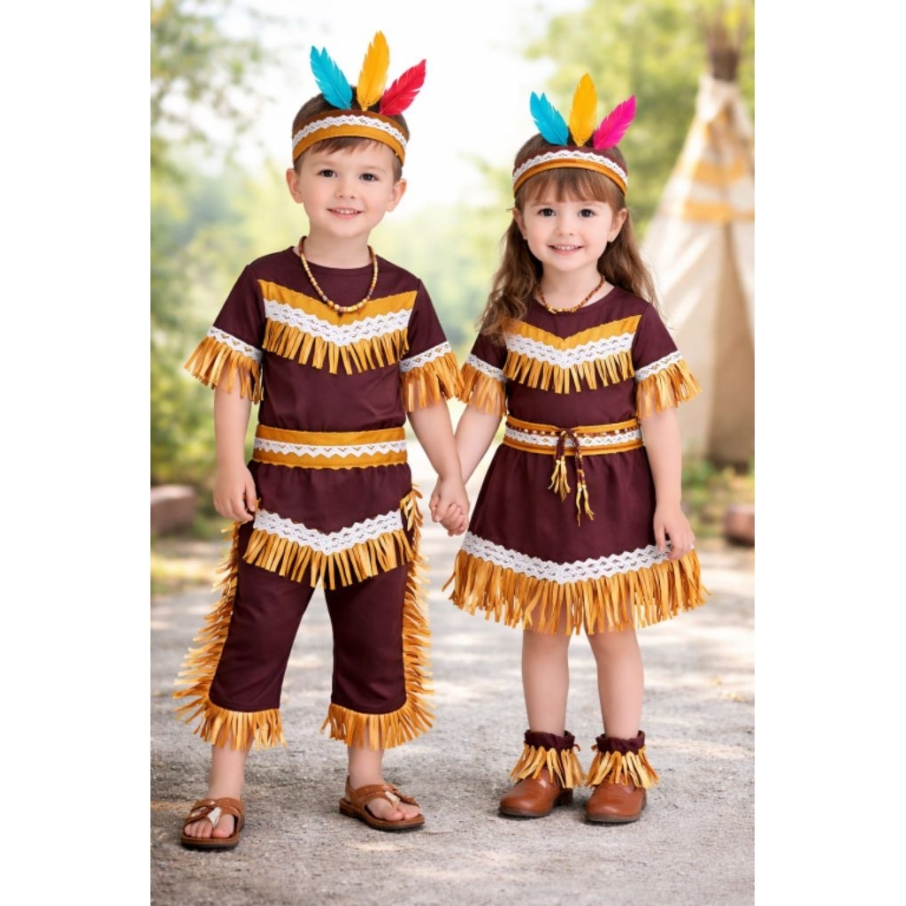 BAJUANAKUNIK / INDIAN COSTUME / INDIAN COUNTRY COSTUME / เสื้อผ้าประจําวัน / งานรื่นเริง COSTUME
