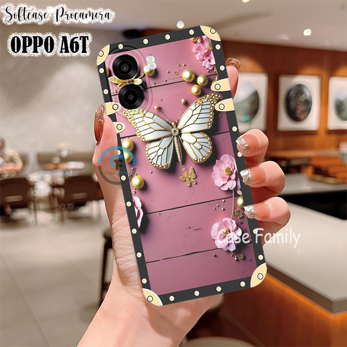 Softcase ยืดหยุ่นสําหรับOppo A6T 2026 - A6 - A6x - A6T Pro Butterfly Motif Aesthetic Frame Case Prem