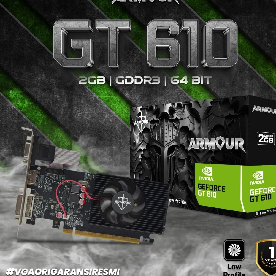 VGA Armour GT610 2GB DDR3 GPU LP
