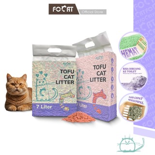FOCAT Pasir Kucing Tofu Gumpal Wangi 7L N01 Pasir Kucing Soya / Cat Tofu Litter / Pet Litter Sand