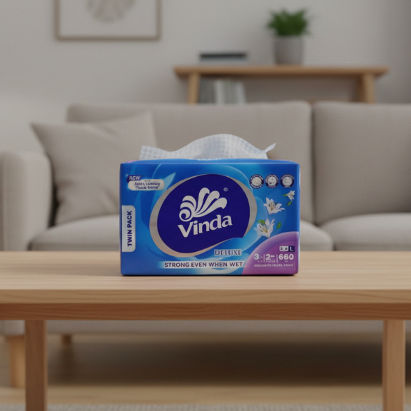 ทิชชู่ Vinda Deluxe FT SP 3 ชั้น L 2 x 330 ชั้น