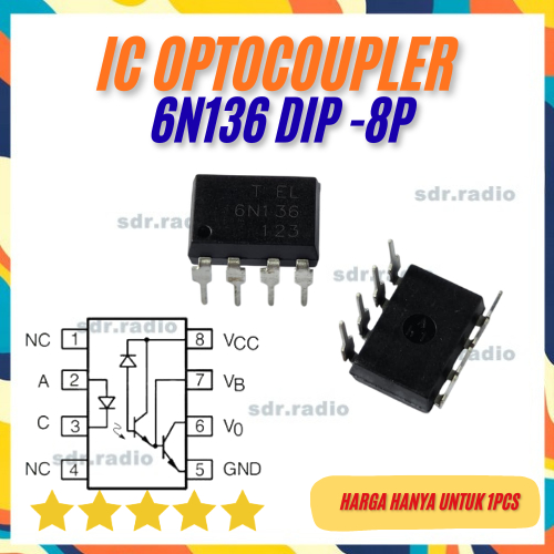 6N136 6N 136 6n136 6n 136 Optocoupler Opto-isulator isoler DIP-8PIN