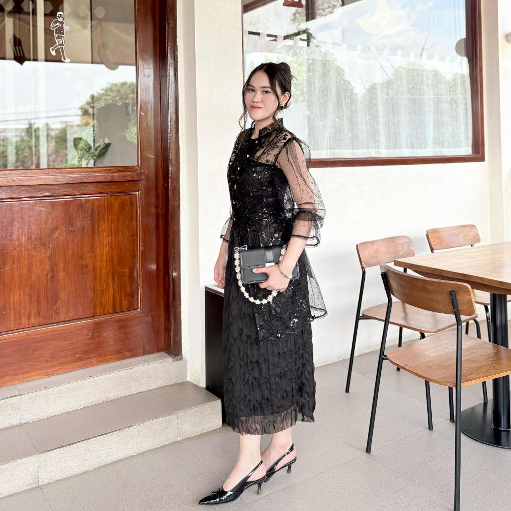 Biya Skirt Plisket Midi Skirt Organza Tulle Layered Skirt byvitafa