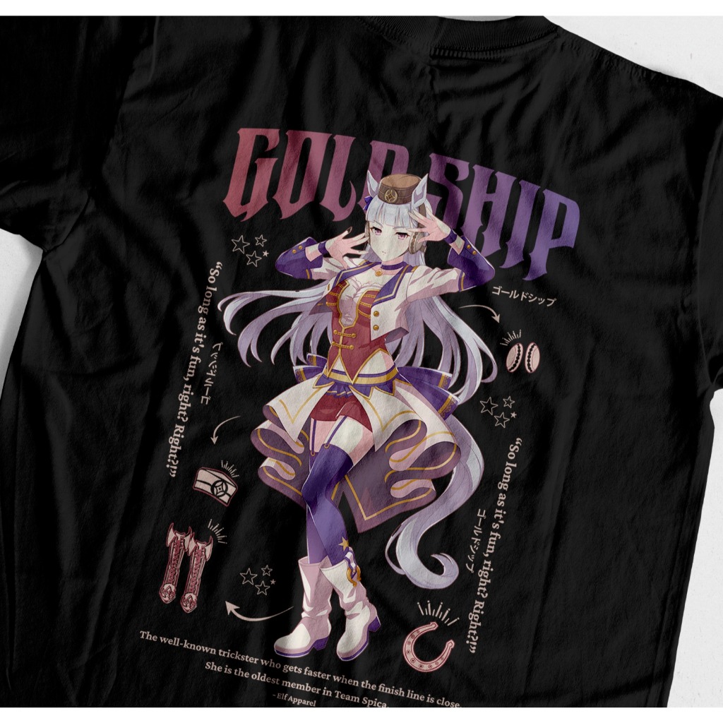 Heavyweight Gold Ship Uma Musume เสื้อยืด 230 GSM - เสื้อยืด Gold Ship Cotton 20s