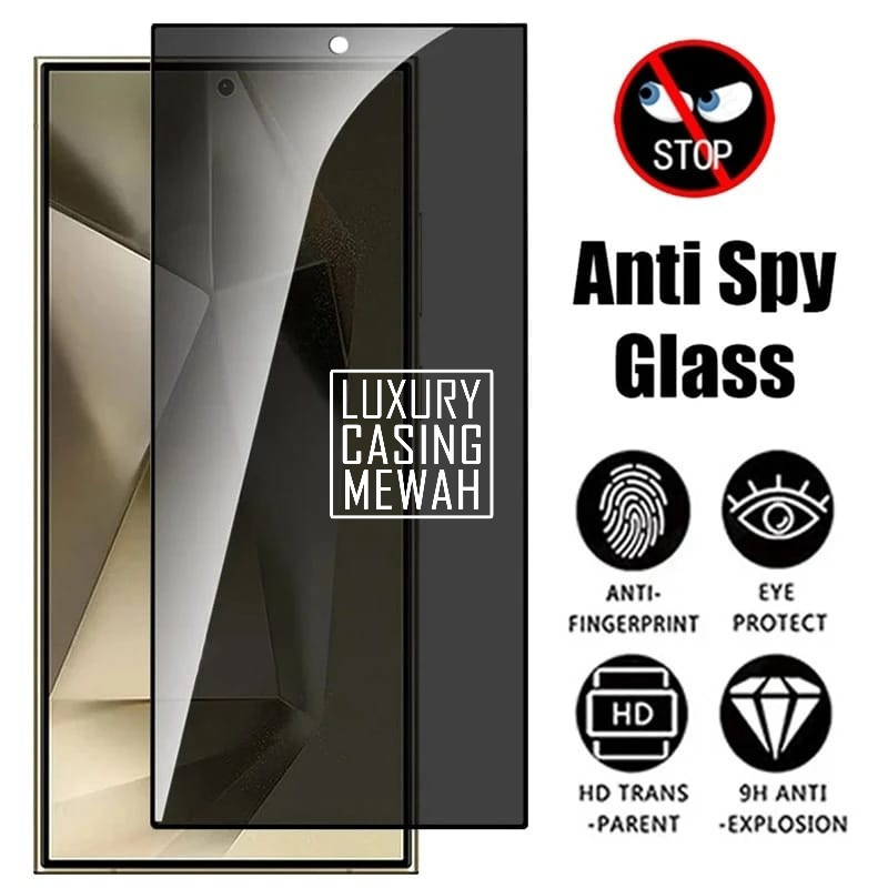 กระจกนิรภัย SPY Anti Privacy Anti Peep เต็มกาวเต็มหน้าจอสําหรับ Samsung S24 Samsung S24 FE Samsung S
