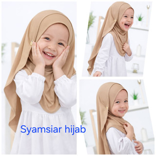 Syamsiar - ฮิญาบปุ่ม Pashmina ทันทีสําหรับเด็ก 1-7 ปี Premiu…