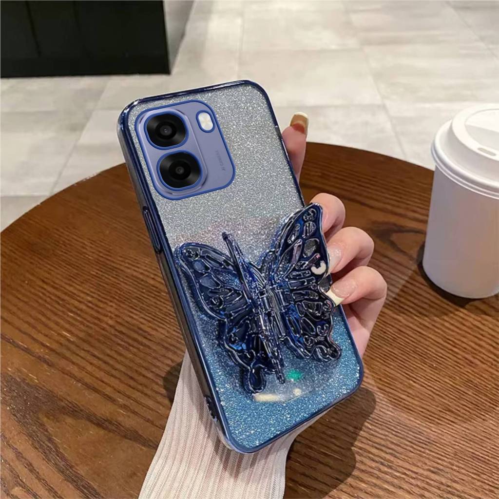 Oppo A6T A6T Pro SoftCase เคสผีเสื้อแวววาวหรูหรา
