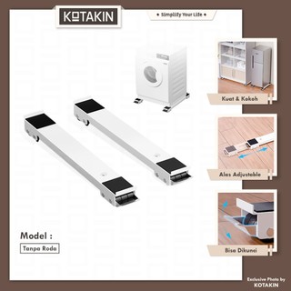 KOTAKIN Roda Lemari Portable Tatakan Besi Pemindah Kulkas Mesin Cuci Adjustable Furniture Meja Besi Kuat