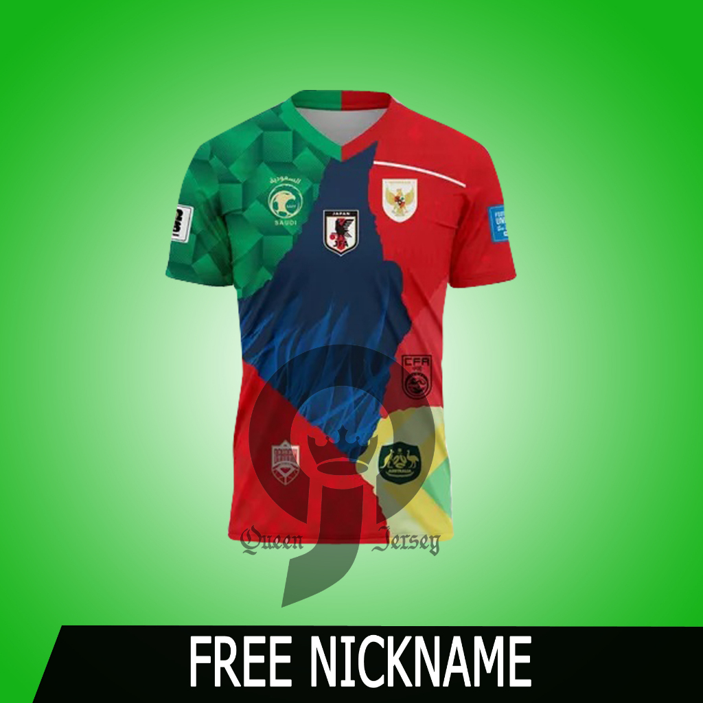 Jersey MIX WORLD CUP ZONE ASIA 2025 2026 INDONESIA SAUDI ญี่ปุ่น BAHRAIN AUSTRALIA จีน