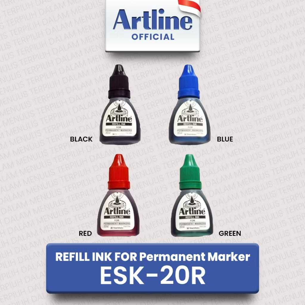 Artline ESK-20R หมึกเติมมาร์กเกอร์ถาวร – หมึกสี 20 มล. Xylene ฟรี