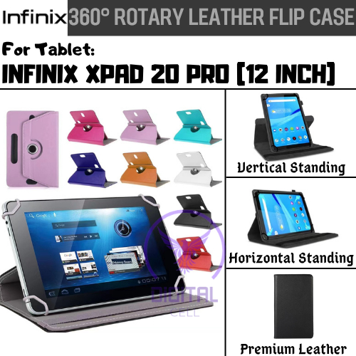 INFINIX XPAD 20 PRO 12 INCH ROTARY CASE LEATHER FLIP CASE BOOK COVER CASING 360 FLIPCASE CASE COVER
