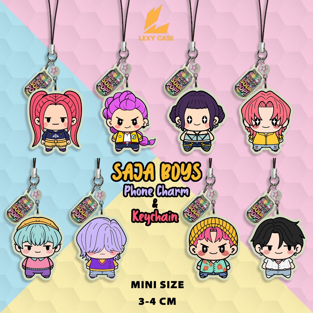 GANTUNGAN HP โทรศัพท์ Charm 3D Mini Demon Hunters Kpop น่ารักและที่ไม่ซ้ํากันอุปกรณ์เสริมโทรศัพท์เรื