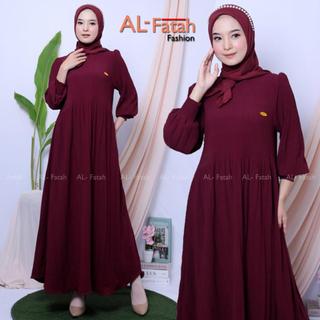 Gamis Plisket Premium Polos Tanpa Tali | Dress Plisket Lebaran Mewah