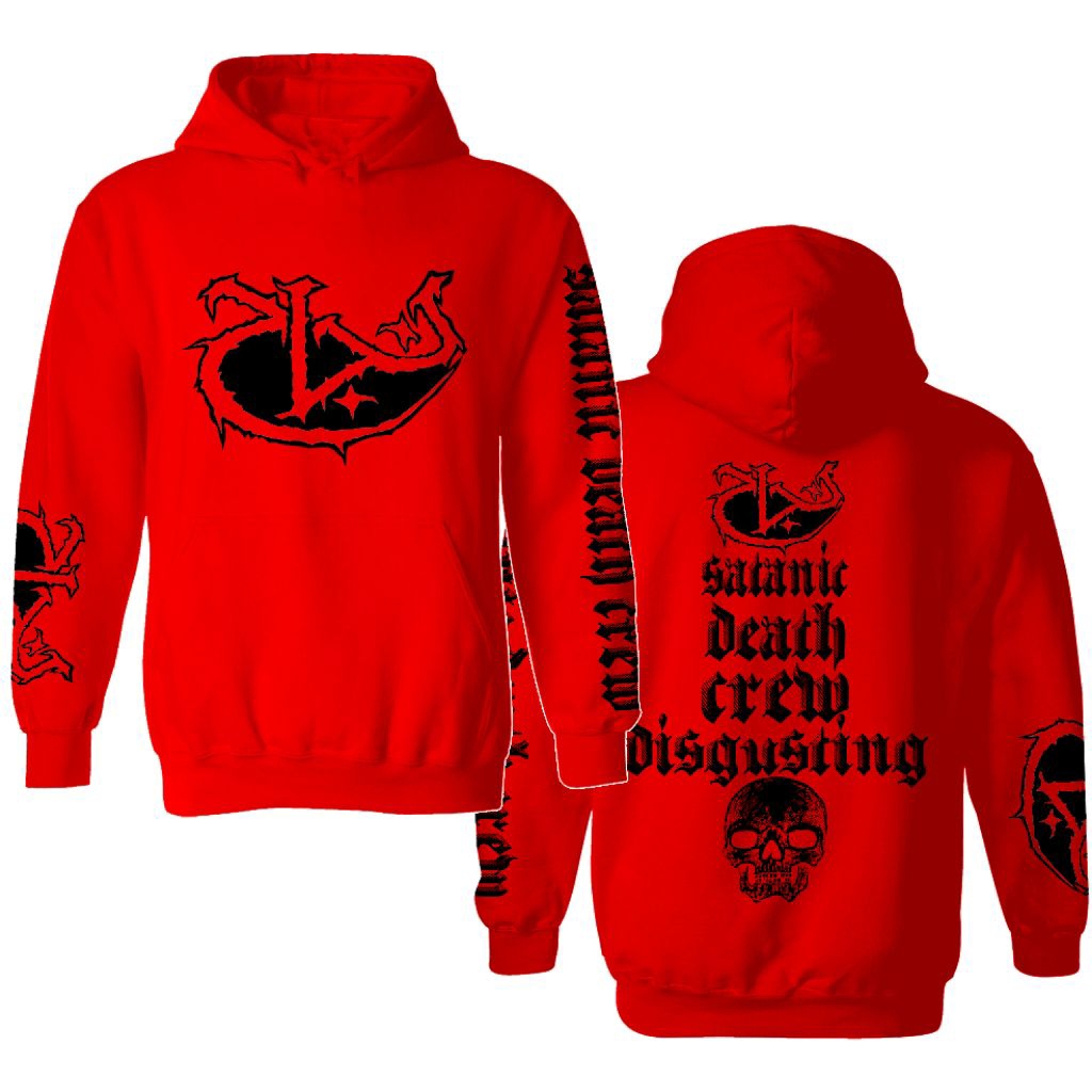 MERAH Najah Hoodie Sweater - สีแดงซาตาน