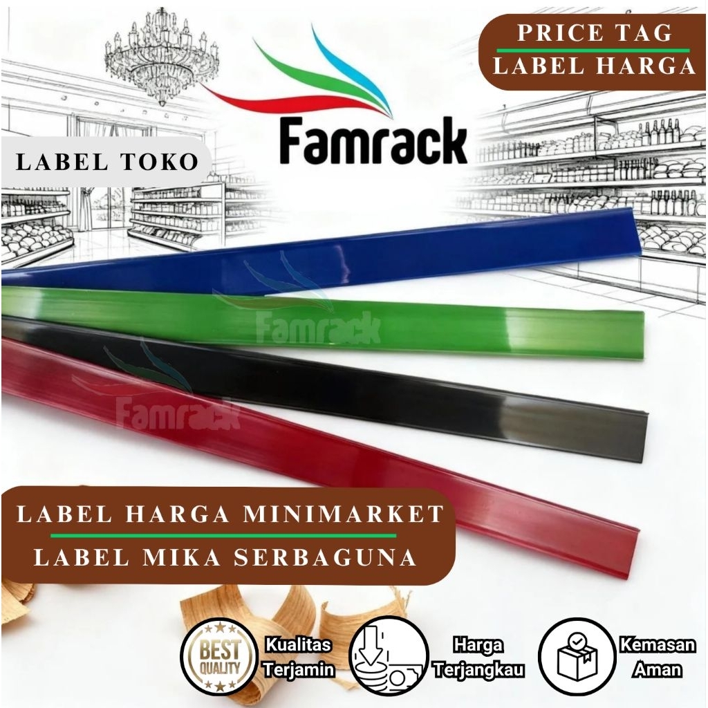 Famrack Price Tag 90 cm / Price Rail / Shop Price Label / Mica Label / Minimarket Price Label