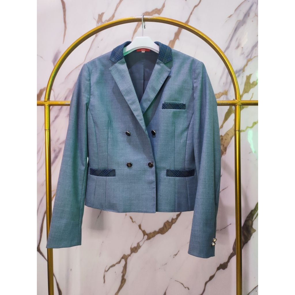ELITE CROP Blazer สีเทา Size L LD100-104 กระดุม BL ซับในแผ่น