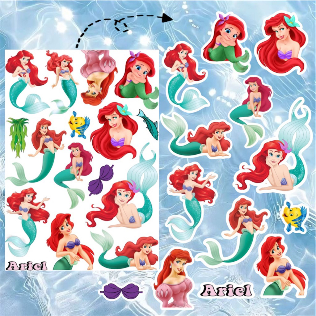 Ariel Mermaid Sticker (ตัด) / Aesthetic Mermaid Disnep Sticker