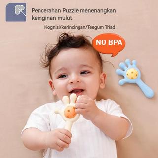 [COD]Mainan Bersuara untuk Bayi BPA Free  - Sinar Baru! Goyangan Telapak Tangan Silikon Teether - Solusi Aman untuk Mulut Bayi-Dapat menenangkan bayi, membuatnya berhenti menangis dan tidur secepat mungkin.